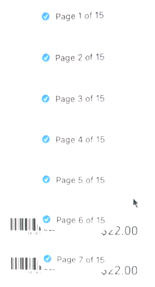 Printer output showing several blank labels fed before the actual label design prints