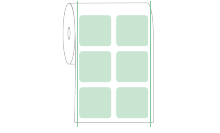 One-row, two-column layout showing two content areas side-by-side within a single label